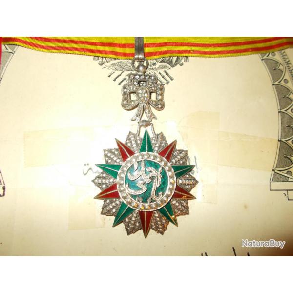 ancienne medaille ordre nichan iftikhar ahmed pacha bey tunis tunisie deuxieme classe commandeur 35