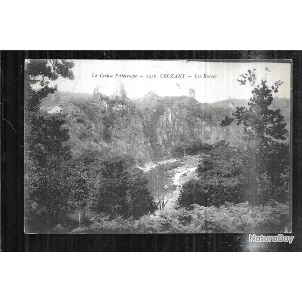 la creuse pittoresque crozant les ruines carte postale ancienne