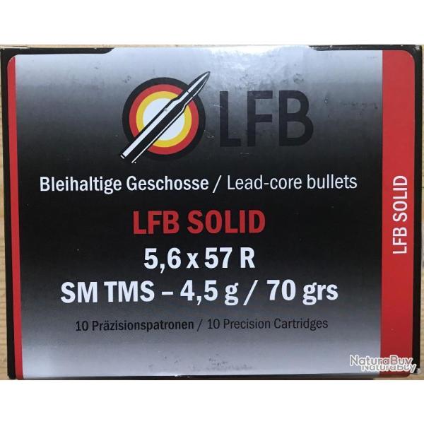 Munitions LFB calibre 5,6x57R SM TMS HP 4,5 g. boite de 10 munitions