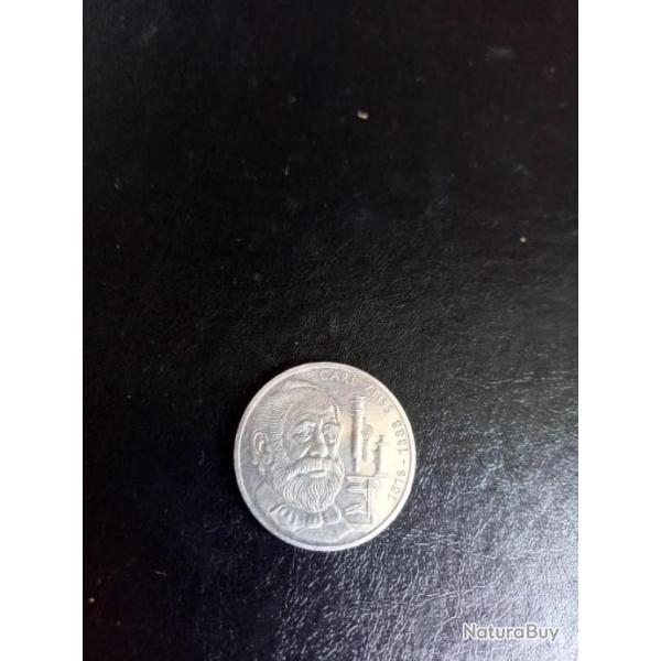 PIECE  ARGENT  DE  CARL  ZEISS  1816- 1888 .  PIECE DE  10 DEUTSCHE  1988  .