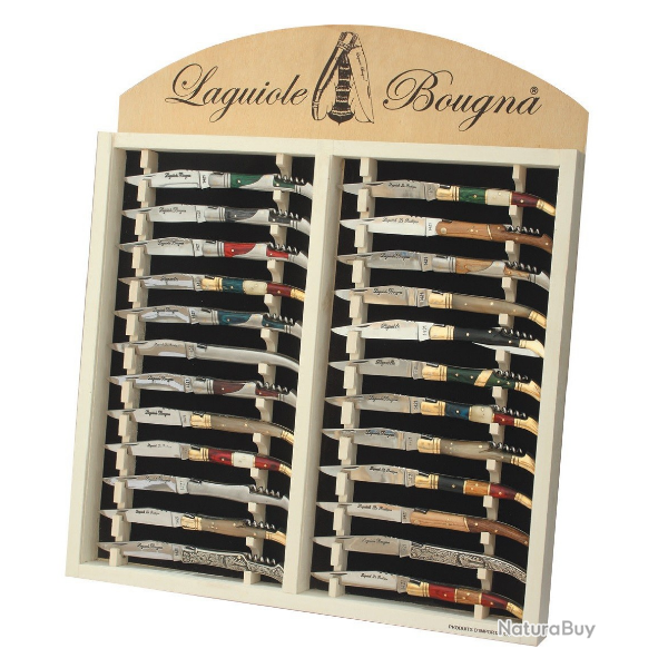 Pr�sentoir en bois, vitr�, pour 24 Couteaux plat