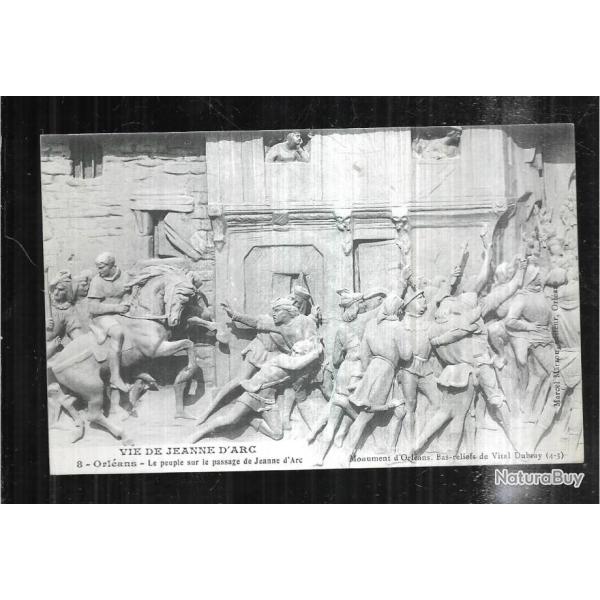 vie de jeanne d'arc 8 orl�ans le peuple sur le passage de jeanne d'arc carte postale ancienne