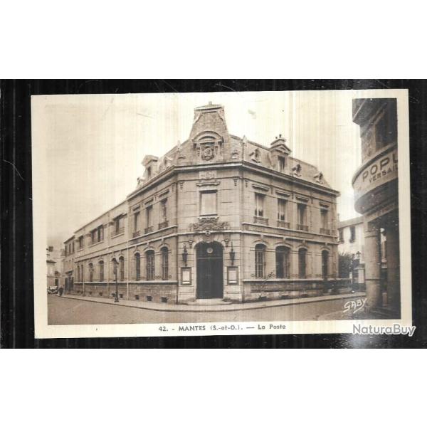 mantes la poste carte postale ancienne