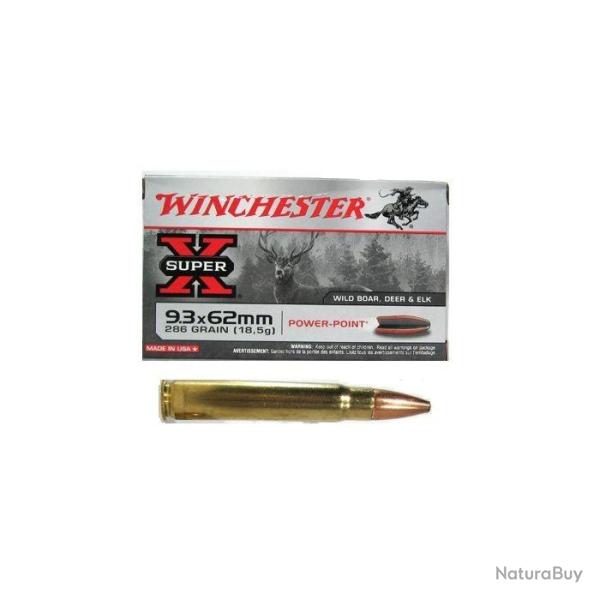 WINCHESTER cal.9,3x62 Power Point 286 grains - 18.5 grammes x20