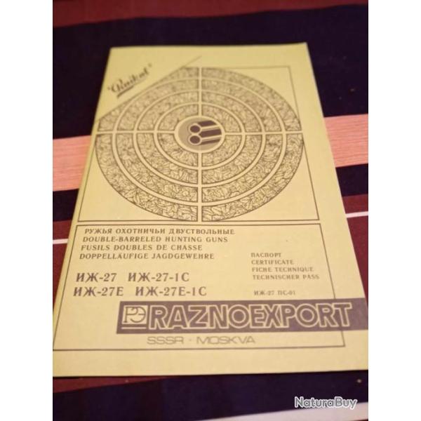 Livret fiche technique fusil Ba�kal IJ 27