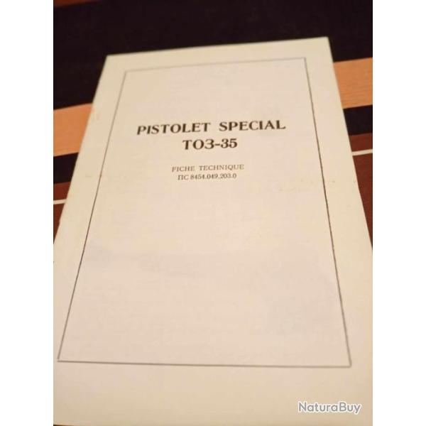 Livret fiche technique Pistolet Ba�kal TOZ-35