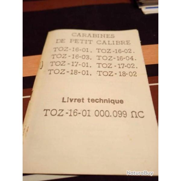 Livret fiche technique fusil Ba�kal TOZ-16 � 18
