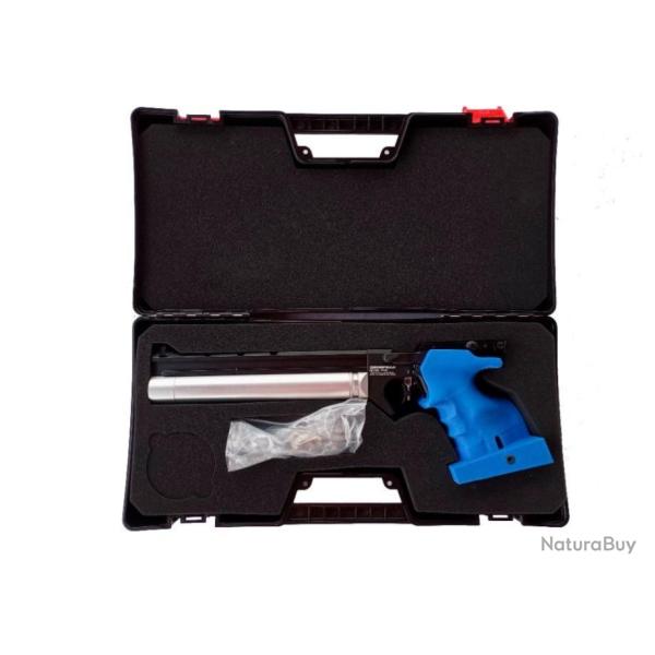 PISTOLET DE TIR OLYMPIQUE PCP ARCEA-SNOWPEAK RIVAL-25 ( PP20 )  4,5 mm 7,5 Joul. BLEU-RAIL (Gaucher)