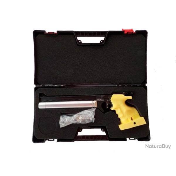 PISTOLET DE TIR OLYMPIQUE PCP ARCEA-SNOWPEAK RIVAL-25 ( PP20   4,5 mm 7,5 Joul. JAUNE-RAIL (Gaucher)