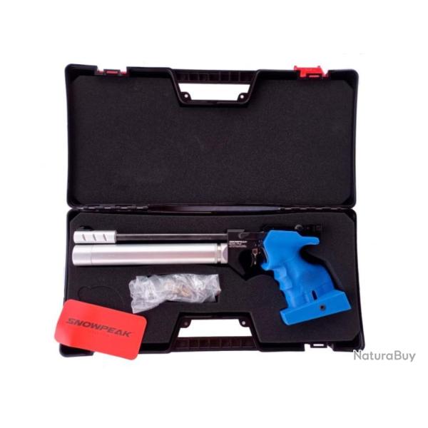 PISTOLET DE TIR OLYMPIQUE PCP ARCEA-SNOWPEAK PP20  4,5 mm 7,5 Joul. BLEU-ALUM (Gaucher)