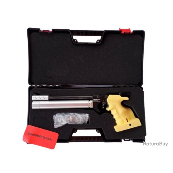 PISTOLET DE TIR OLYMPIQUE PCP ARCEA-SNOWPEAK PP20  4,5 mm 7,5 Joul. JAUNE-ALUM (Gaucher)