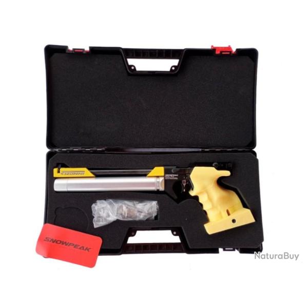 PISTOLET DE TIR OLYMPIQUE PCP ARCEA-SNOWPEAK PP20  4,5 mm 7,5 Joul. JAUNE-JAUNE (Gaucher)