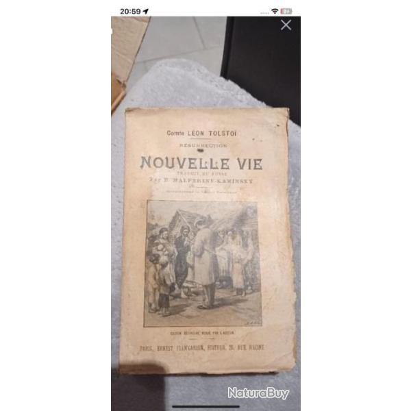 Rsurrection Ancien livre  nouvelle vie rsurrection de  comte L?on Tolsto dition paris Ernest