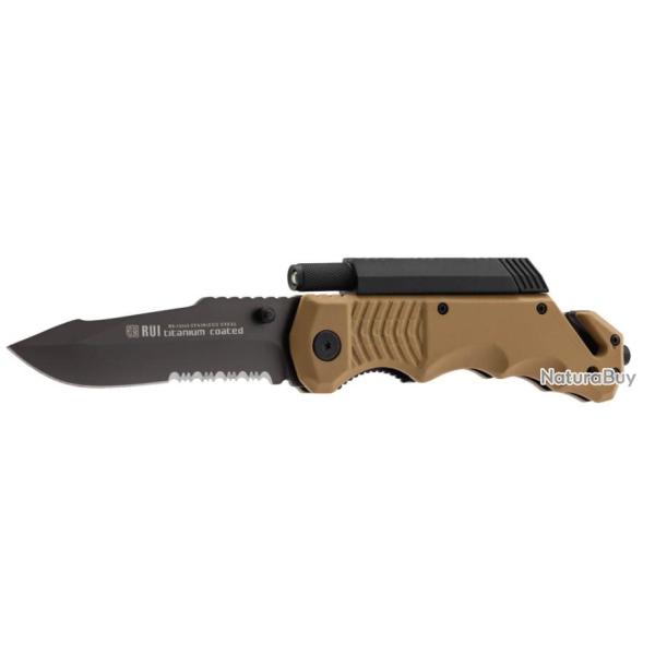 Couteau pliant tactique / survie K25 Tan