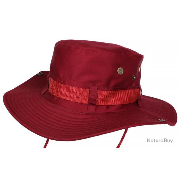 Chapeau Bob safari Bordeaux Rouge en Coton Azzy Taille unique Rouge