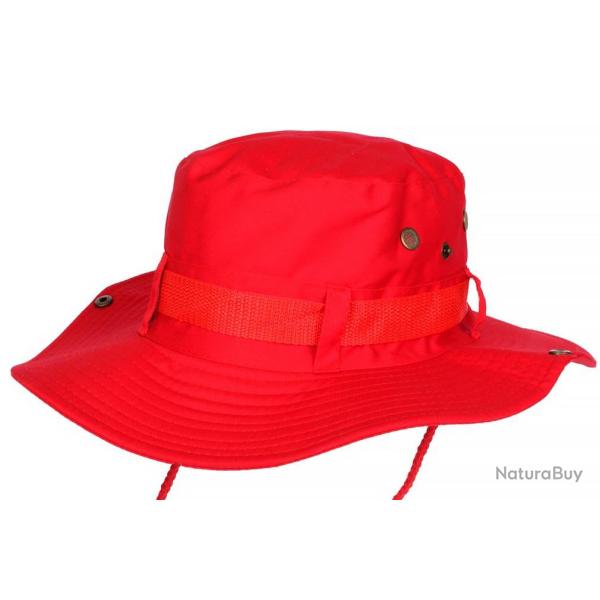 Chapeau Bob safari Rouge Vif Tendance en Coton Azzy Taille unique Rouge