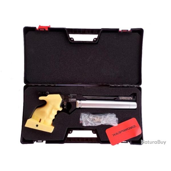 PISTOLET DE TIR OLYMPIQUE PCP ARCEA-SNOWPEAK PP20  4,5 mm 7,5 Joul. JAUNE-NOIR ( Droitier )