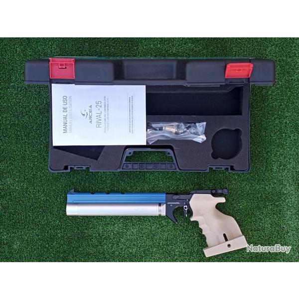 PISTOLET DE TIR OLYMPIQUE PCP ARCEA-SNOWPEAK PP20  4,5 mm 7,5 Joul. CAMEL-RAIL BLEU ( gaucher )