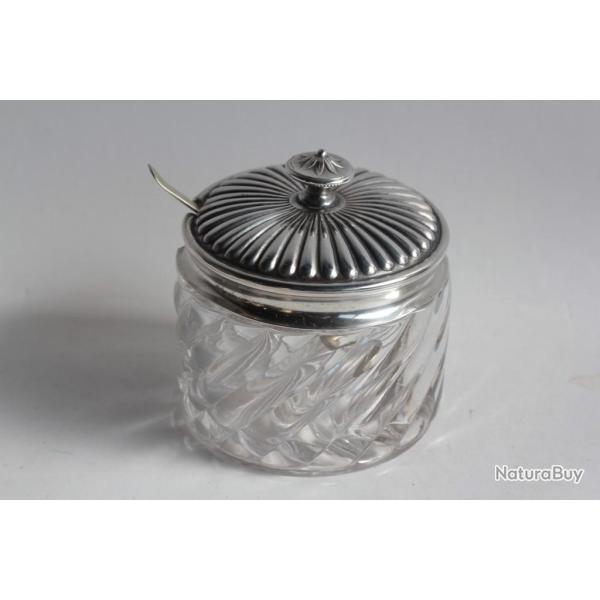 BACCARAT Pot � confiture cristal Bambou torsad�