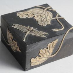 Boite pierre de savon stéatite Libellule Chine