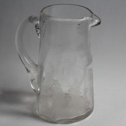 Broc à eau verre gravé Folklore Breton