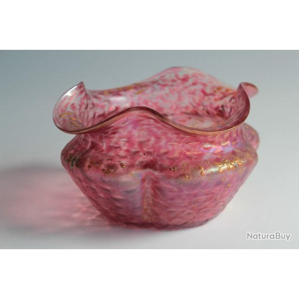 Vase verre iris� Loetz Kralik Art nouveau Autriche