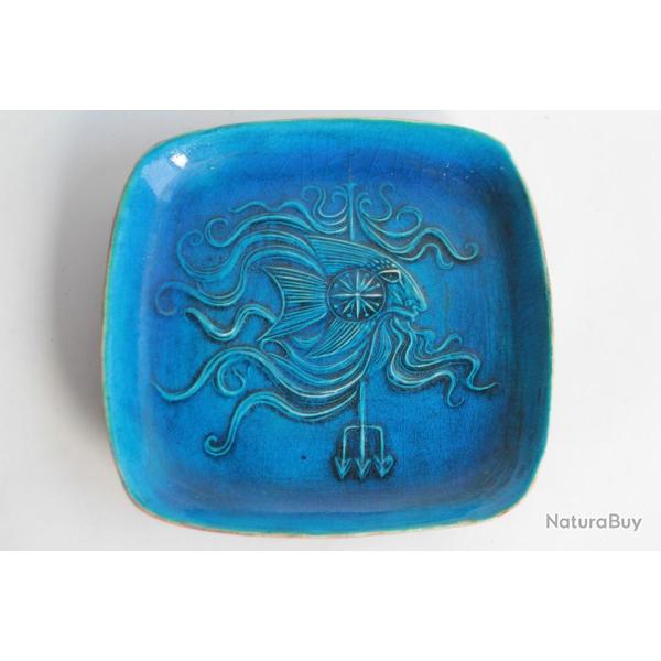 Plat c�ramique �maill�e Jean-Claude TABURET Pos�idon Quimper