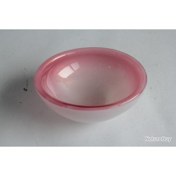 MURANO Coupelle Vide poche verre rose poudre d'or