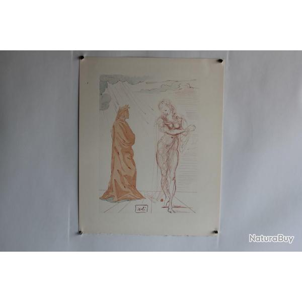 SALVADOR DALI Lithographie La divine com�die Virgile r�conforte Dante
