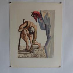 SALVADOR DALI Lithographie La divine comédie Princes vallée fleurie