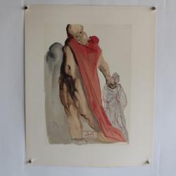 SALVADOR DALI Lithographie La divine comédie Reproches de Virgile