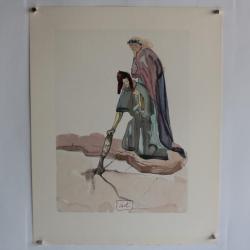 SALVADOR DALI Lithographie La divine comédie Traîtres envers leur patrie