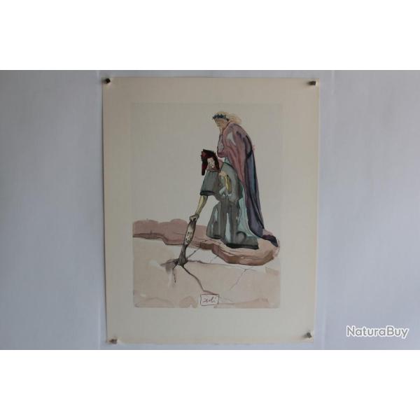 SALVADOR DALI Lithographie La divine com�die Tra�tres envers leur patrie