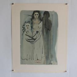 SALVADOR DALI Lithographie La divine comédie Dans la fumée des coléreux