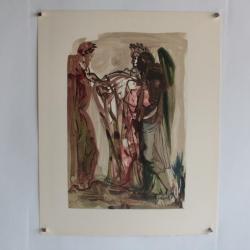 SALVADOR DALI Lithographie La divine comédie Les orgueilleux
