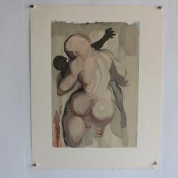 SALVADOR DALI Lithographie La divine comédie Les morts par violence