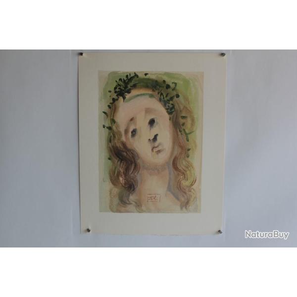 SALVADOR DALI Lithographie La divine com�die Le visage de Virgile