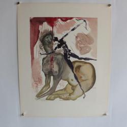 SALVADOR DALI Lithographie La divine comédie Le minotaure