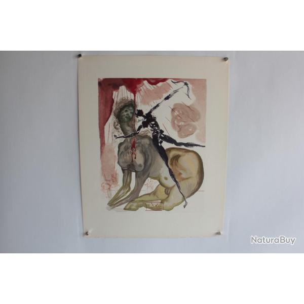 SALVADOR DALI Lithographie La divine com�die Le minotaure