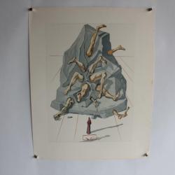 SALVADOR DALI Lithographie La divine comédie Les Simoniaques