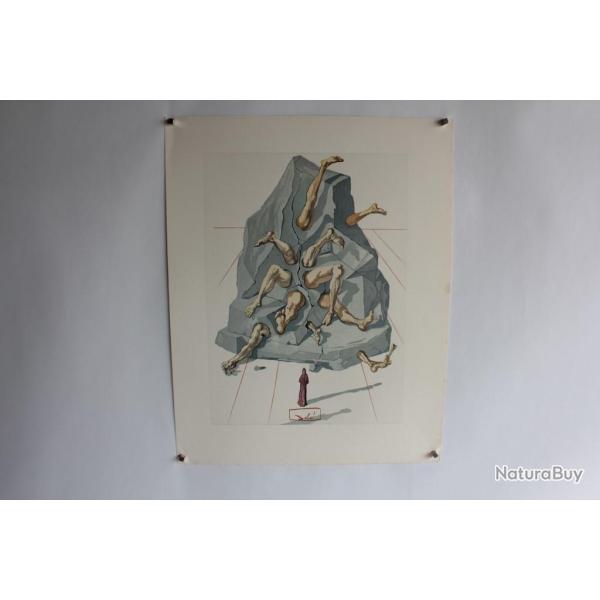 SALVADOR DALI Lithographie La divine com�die Les Simoniaques