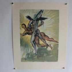 SALVADOR DALI Lithographie La divine comédie Anges gardiens de la vallée