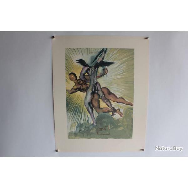 SALVADOR DALI Lithographie La divine com�die Anges gardiens de la vall�e