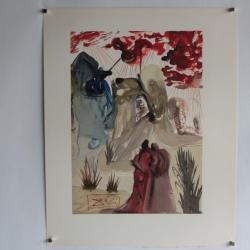 SALVADOR DALI Lithographie La divine comédie La divine forêt