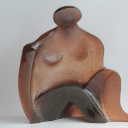 DAUM France Sculpture pâte de verre Demarchi Femme assise