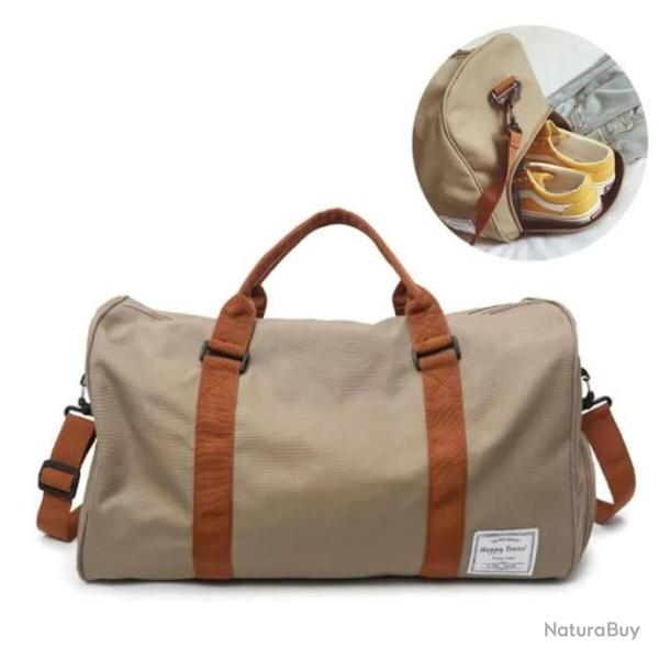 Sac de Voyage/Sport/Camping Compartiment Chaussures 48cm Week-End Sac L�ger Imperm�able Beige
