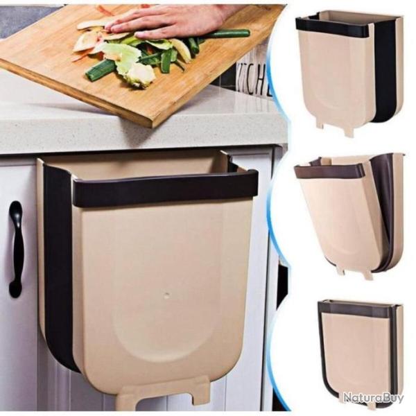 Poubelle Pliable pour cuisine Voiture Bureau poubelle suspendu 9L