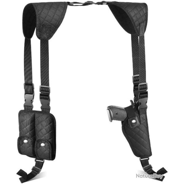 Etui Holster d'Epaule Universel Ambidextre + Double Chargeurs Accessoires Police Tir Chasse