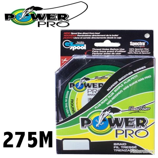 TRESSE POWER PRO VERTE GREEN LINE. ( BOBINE DE 275M ) 28/100