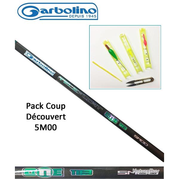 Pack p�che coup d�couvert Garbolino, canne de 5m + accessoires. Canne livr�e montage �lastique gros 